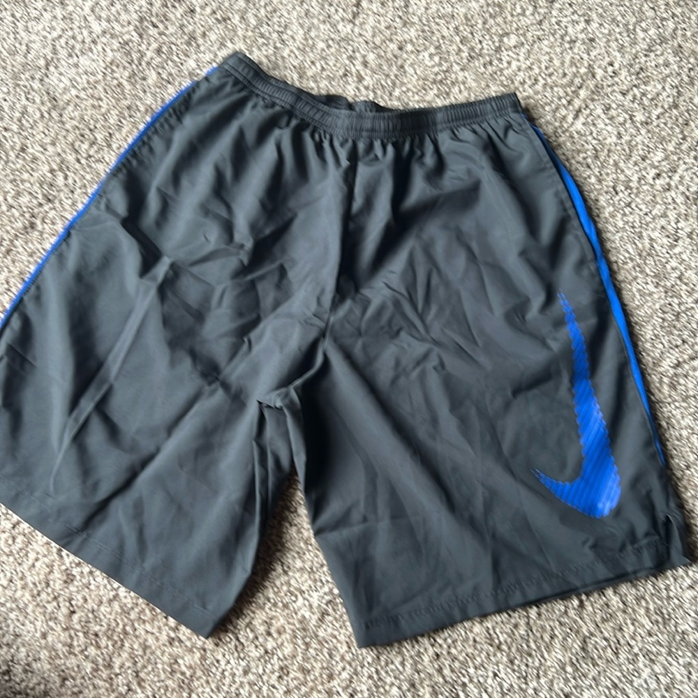Men’s grey and blue Nike dri fit shorts